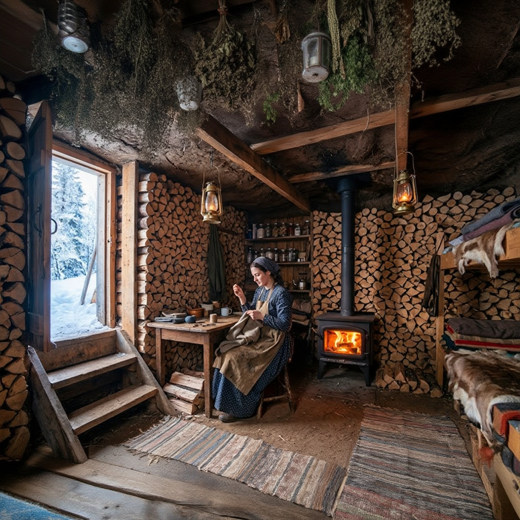She Stacked Firewood Against Her Hidden Dugout Walls — The Shelter Stayed 36° Warmer All Winter