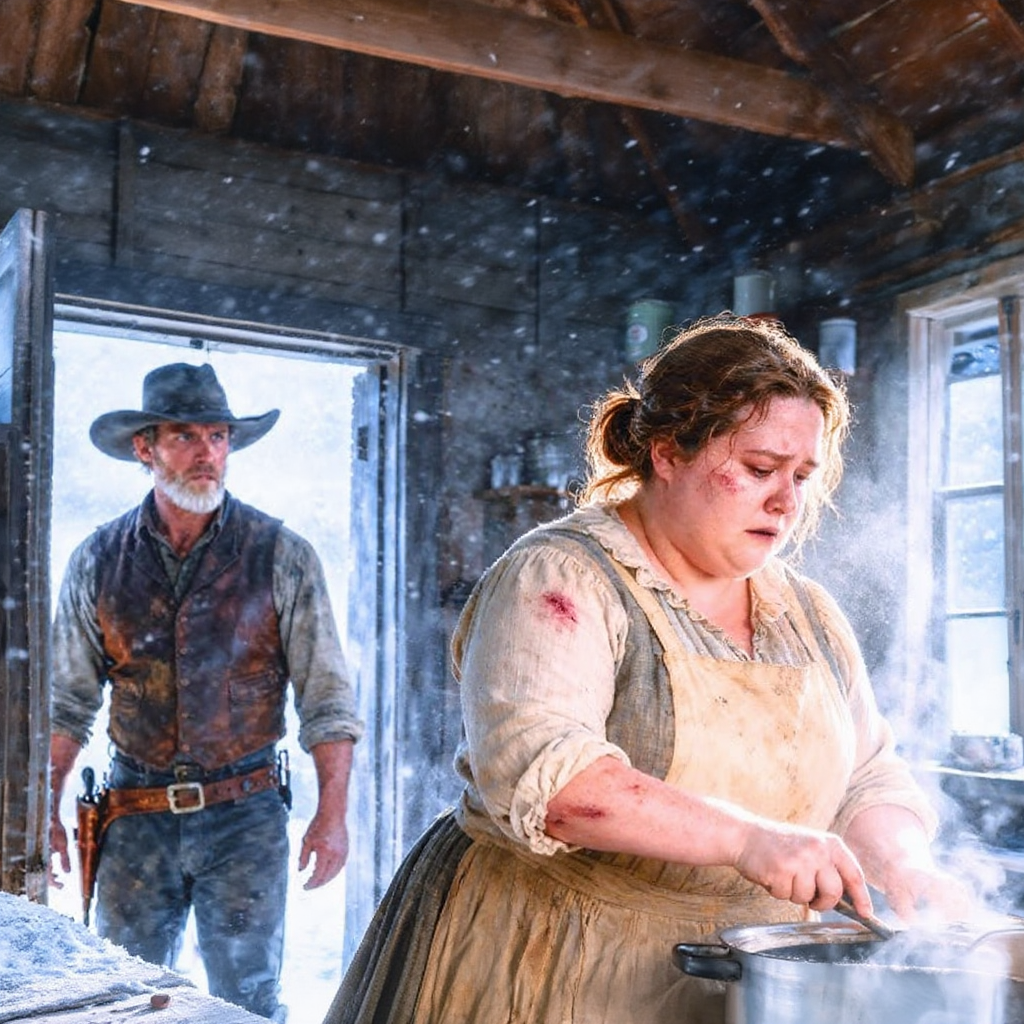 Giant Cowboy Sees Bruises on His Overweight Cook — His Next Move Shocks the Town