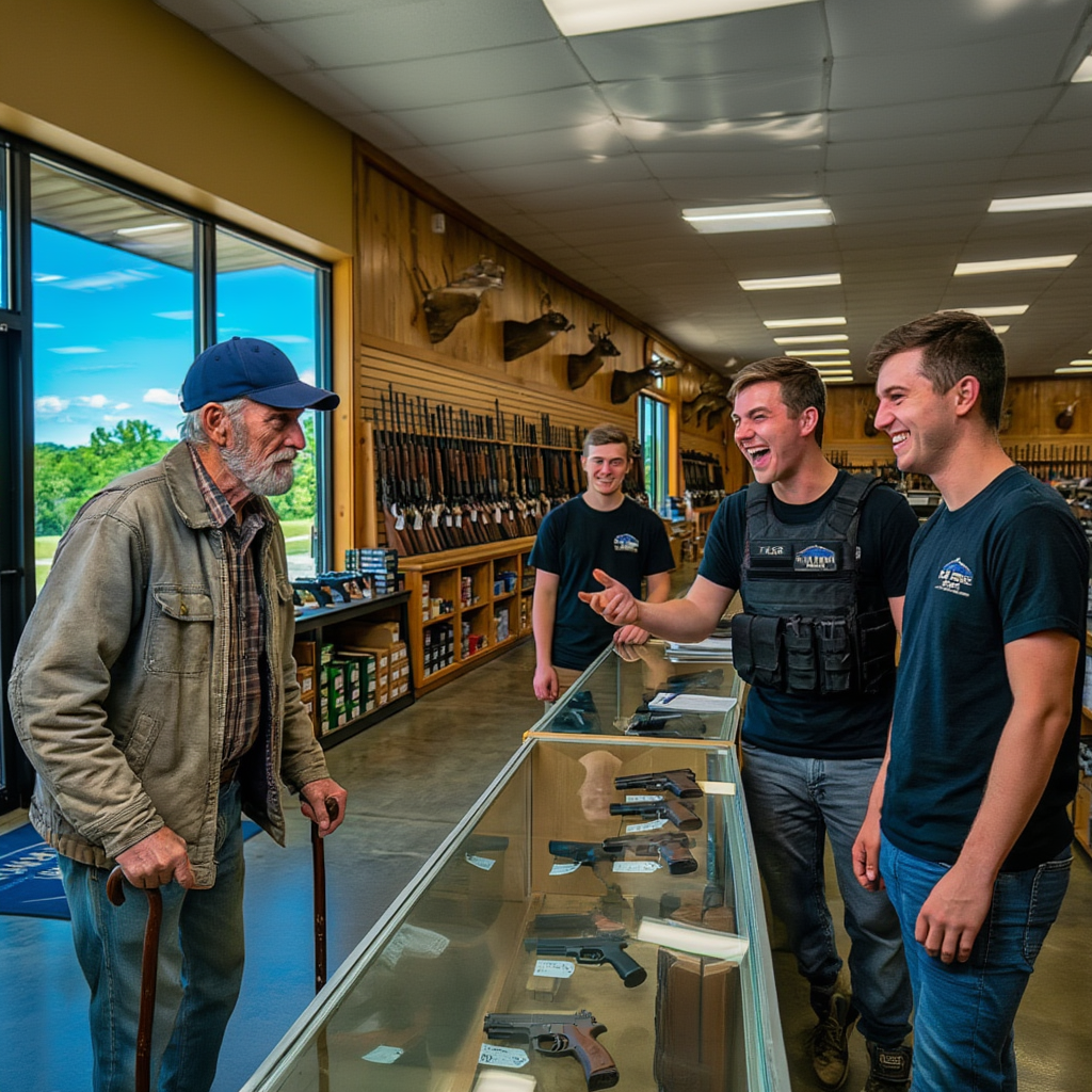 They Laughed at the Old Farmer in the Gun Shop — Until the Veteran Owner Walked In and Froze