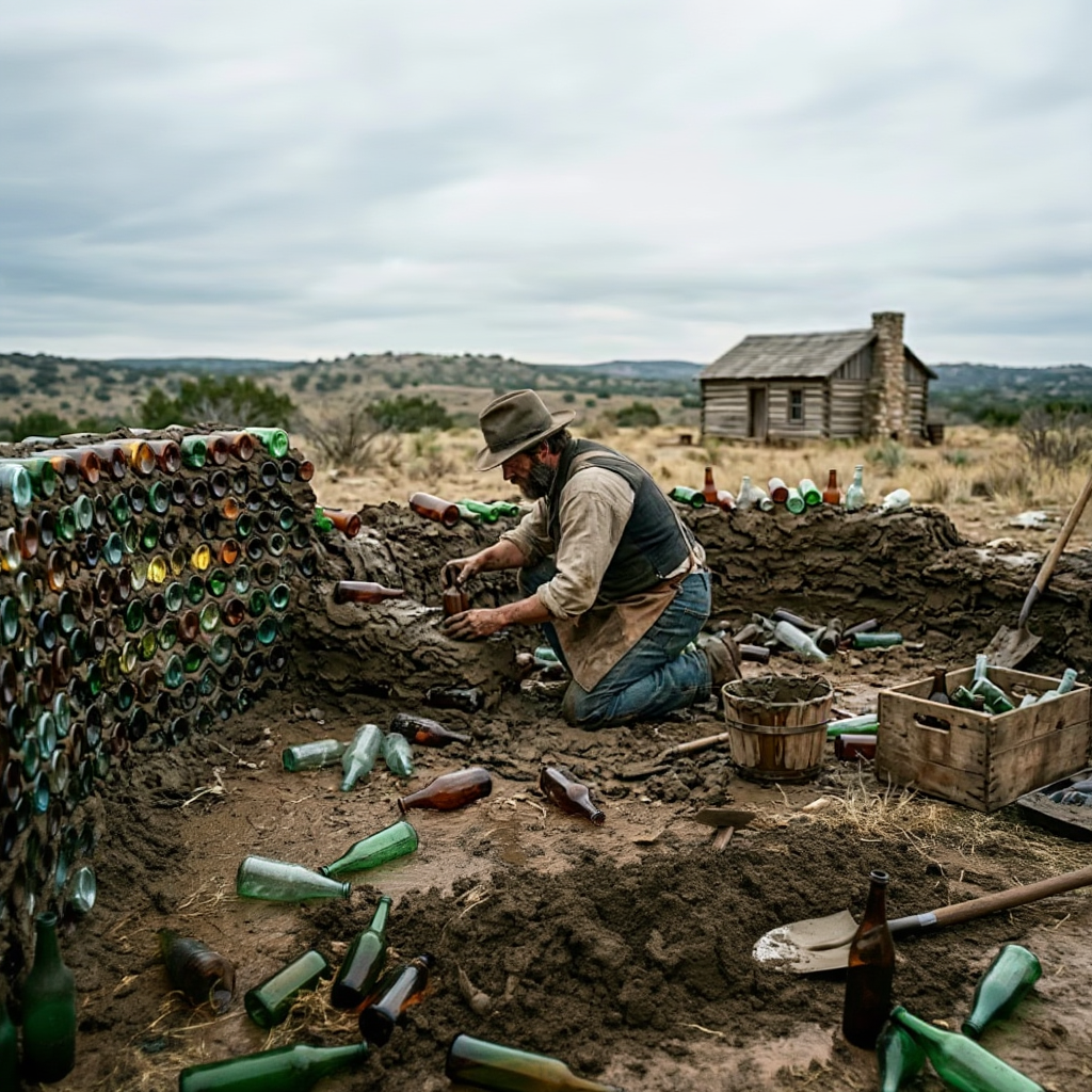 He Built His Walls From Glass Bottles and Clay — Light Came Through but Cold Never Did